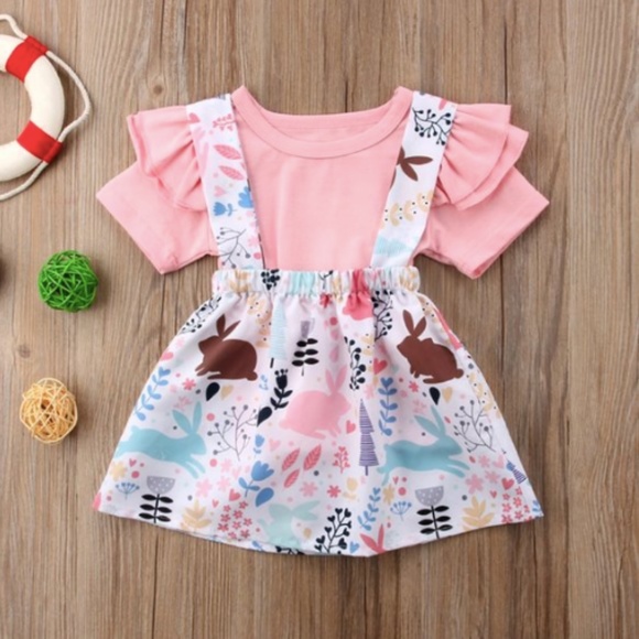 BOUTIQUE Bunny Rabbit Suspender Skirt Outfit - Picture 2 of 5